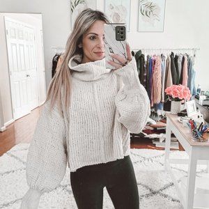 Free People Be Yours Pullover Sweater Vanilla Bean
